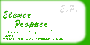 elemer propper business card